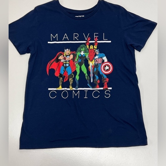 UNISEX Graphic Marvel T-Shirt - Navy Blue - XXL - Picture 3 of 5